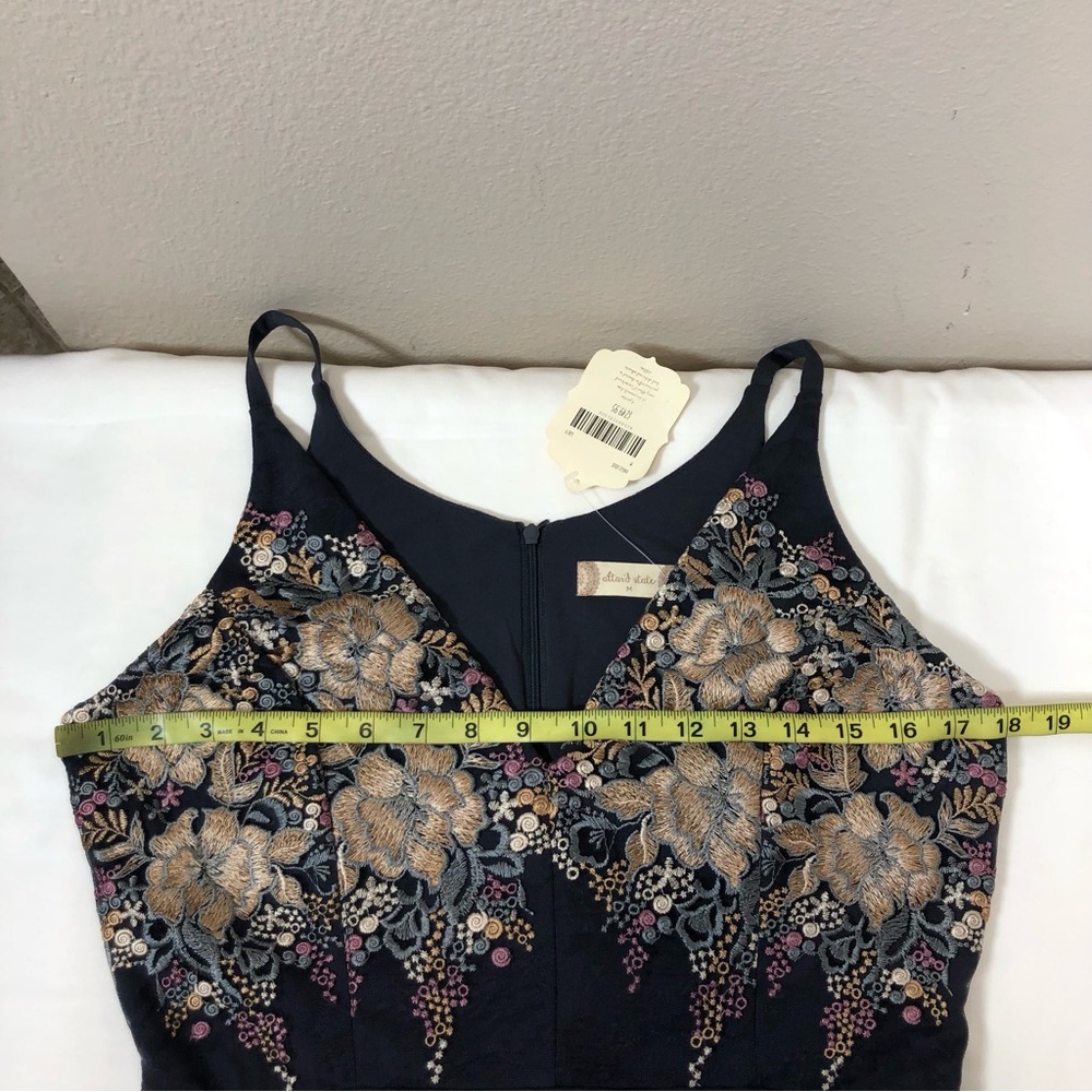 Altar’d State Stretchy Slip Embroidered Flower Gray Mesh Angelique Maxi Dress M - Picture 10 of 16